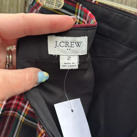 NWT J. Crew Plaid Tartan Pencil Skirt - Size 2 - Picture 4 of 5